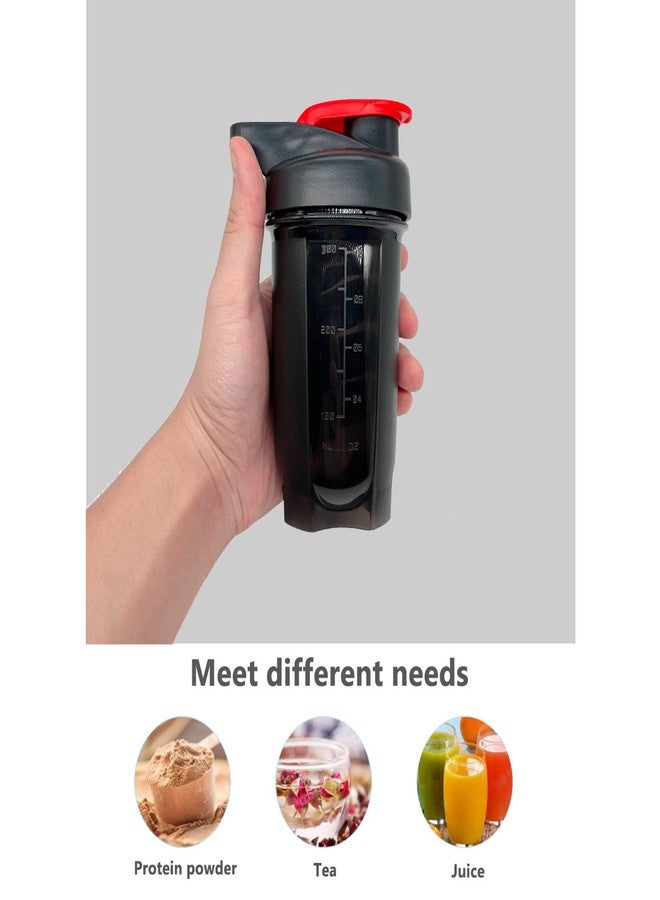 GAISHION Shaker Bottle Protein Shakes Cup and 10-Ounce/300ML ShakerBottle with Whisk Balls, Protein ShakerBottles Set,Non-BPA plastic (Black+Grey(2PCS)) - Image 4